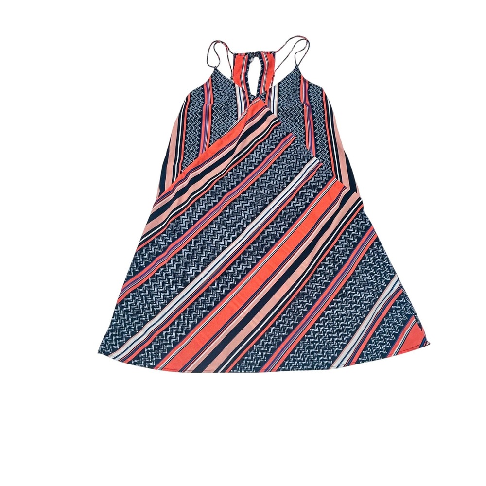 Abercrombie Fitch Strappy Shift Dress S Boho Geometric Summer Flowy Beach Y2K - Picture 2 of 12